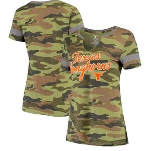Texas Longhorns Women's Vanessa Notch Neck T-Shirt - Camo